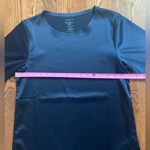 ADAY First Class Satin T-Shirt, ‘Midnight’ black/blue, size XS - Picture 6 of 8